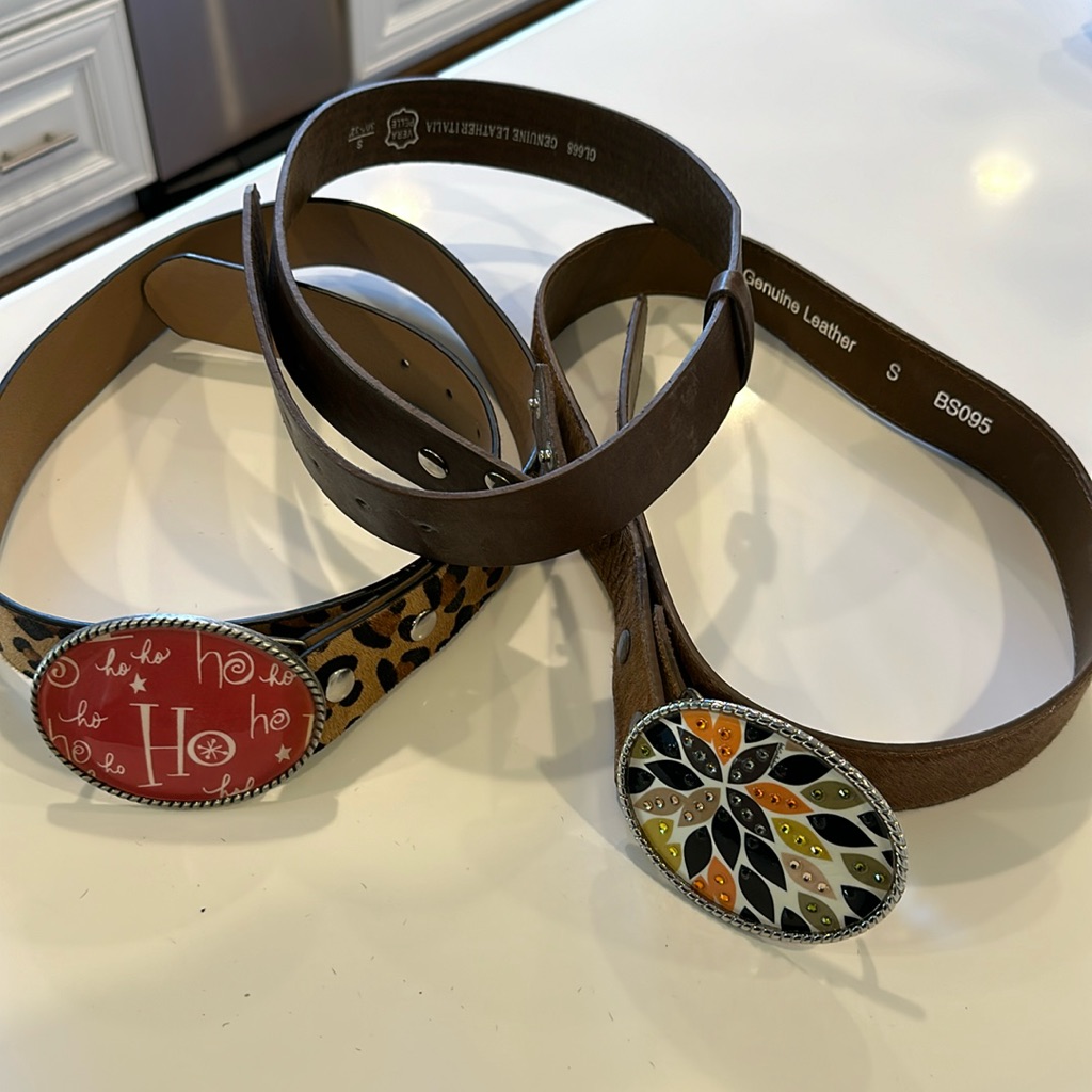 Genuine Leather Interchangeable Belts Withh Two Buckles